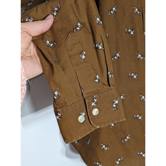 Vintage Orvis Horse Button Up Women's Sz 14 XL Brown Equestrian Western Cowgirl - Picture 4 of 13